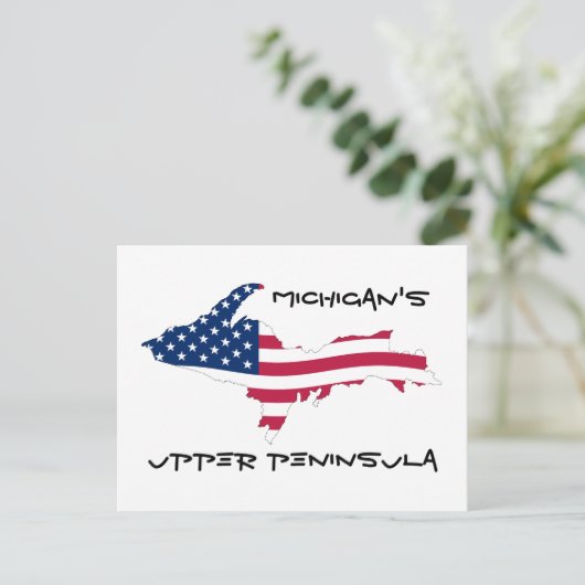 UP_Flag_of_the_United_States_Wave, Michigan's, ... Briefkaart (Staand voorkant)