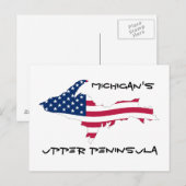 UP_Flag_of_the_United_States_Wave, Michigan's, ... Briefkaart (Voorkant / Achterkant)