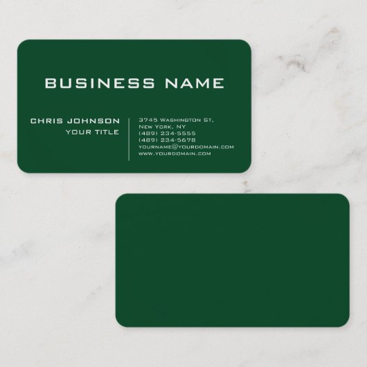 Up Forest Green Modern Professional Contemporary Visitekaartje (Voorkant / Achterkant)