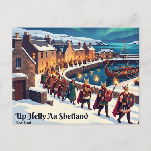 Up Helly Aa Shetland Schotland Briefkaart (Voorkant)
