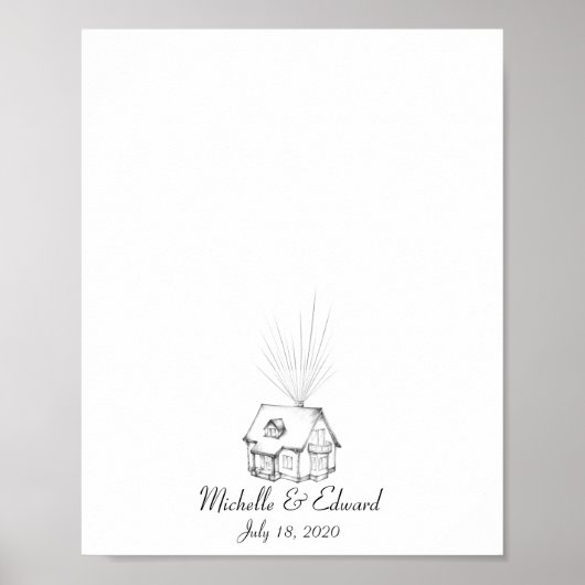 Up House Vingerafdruk Gastboek Poster (Voorkant)