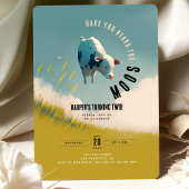 "Up in the Clouds" Koe-Theme Party Kaart