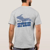 UP Michigan Yooper Superior Mannen Grey T shirt (Achterkant)