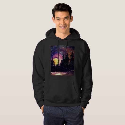 UP North Hoodie, Original Painting by pamela Kivi Hoodie (Voorkant volledig)