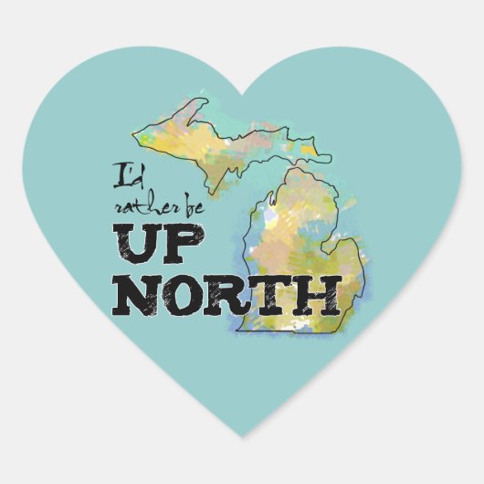 Up North Michigan Colorful Heart Sticker (Voorkant)