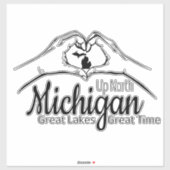 "Up North Michigan" Hart Handen Sticker Blad (Vel)