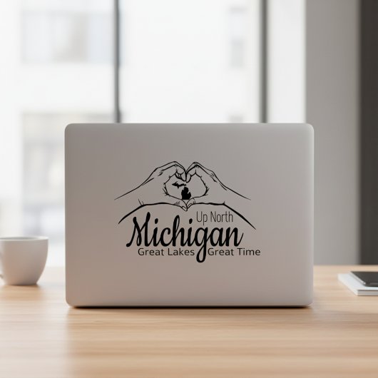 "Up North Michigan" Hart Handen Sticker Blad