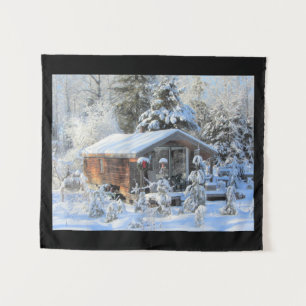 Up North Winter Cottage Wandkleed