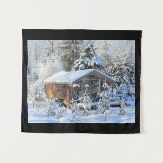 Up North Winter Cottage Wandkleed (Voorkant (horizontaal))
