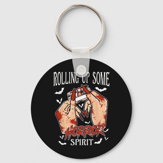 Up Some Horror Spirit Grappige Halloween Outfit Ko Sleutelhanger (Voorkant)