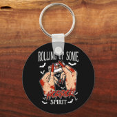 Up Some Horror Spirit Grappige Halloween Outfit Ko Sleutelhanger (Voorkant)