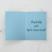 Up to Snow Good – Funny Christmas Snowman Pun Kaart (Binnen)