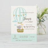 Up, Up and Away Eerste Verjaardag Uitnodiging (Staand voorkant)