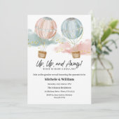 Up, Up and Away - Geslacht onthullen Uitnodiging (Staand voorkant)