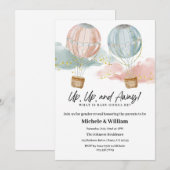 Up, Up and Away - Geslacht onthullen Uitnodiging (Voorkant / Achterkant)