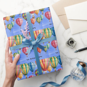 Up Up & Away 1e Verjaardagsfeestje Cadeaupapier