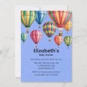 Up Up & Away Balloon Baby Shower  Kaart (Voorkant)