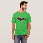 UP Upper Peninsula Michigan Buffalo Check Plaid Yo T-shirt (Voorkant volledig)