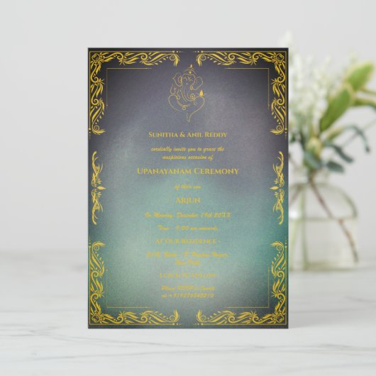 Upanayanam aka Hindoestaanse Heilige Draad Janeu C Kaart (Staand voorkant)