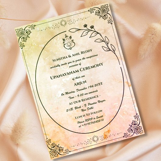 Upanayanam aka Hindoestaanse Heilige Draad Janeu C Kaart