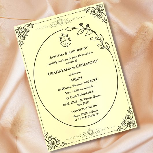 Upanayanam aka Hindoestaanse Heilige Draad Janeu C Kaart