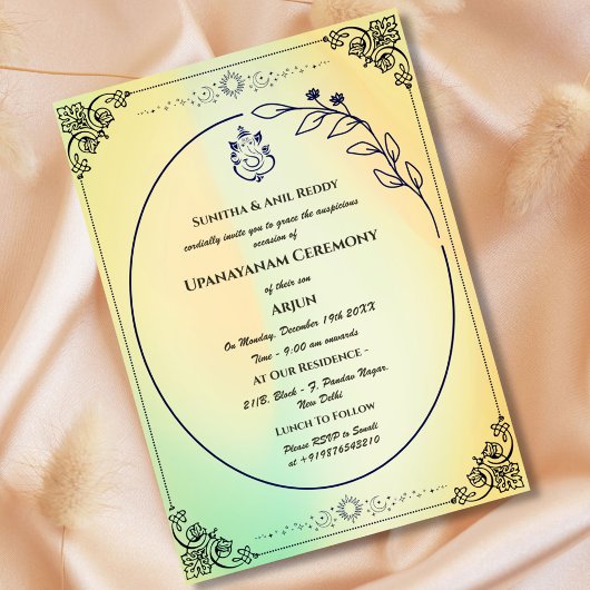 Upanayanam aka Hindoestaanse Heilige Draad Janeu C Kaart