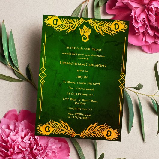 Upanayanam aka Hindoestaanse Heilige Draad Janeu C Kaart