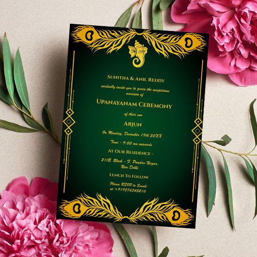 Upanayanam aka Hindoestaanse Heilige Draad Janeu C Kaart