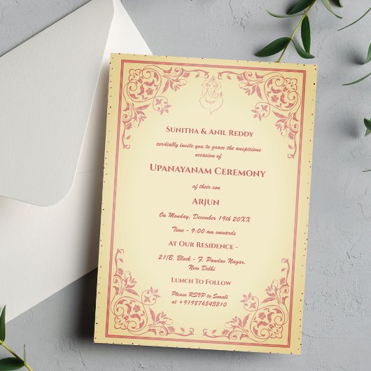 Upanayanam aka Hindoestaanse Heilige Draad Janeu C Kaart