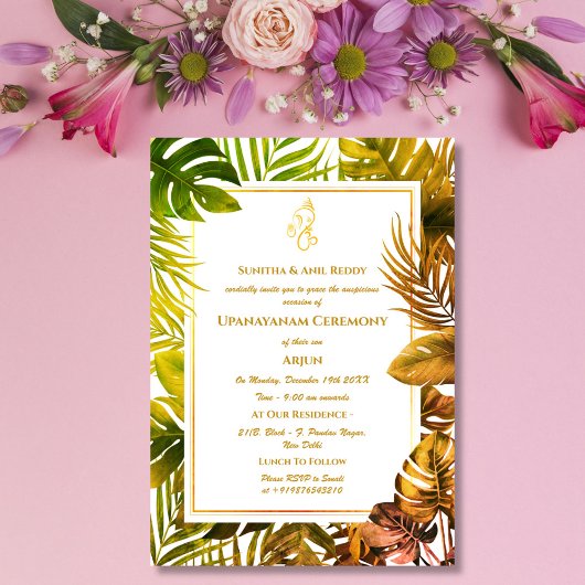 Upanayanam aka Hindoestaanse Heilige Draad Janeu C Kaart