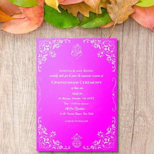 Upanayanam aka Hindoestaanse Heilige Draad Janeu C Kaart