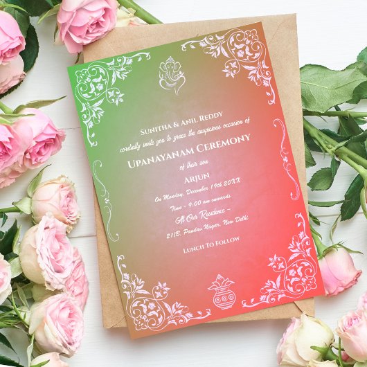 Upanayanam aka Hindoestaanse Heilige Draad Janeu C Kaart