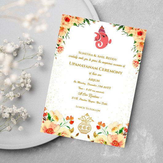 Upanayanam aka Hindoestaanse Heilige Draad Janeu C Kaart