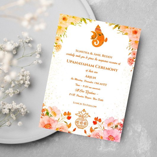 Upanayanam aka Hindoestaanse Heilige Draad Janeu C Kaart