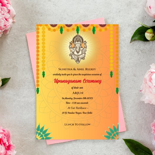 Upanayanam aka Hindoestaanse Heilige Draad Janeu C Kaart