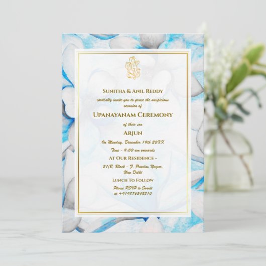 Upanayanam aka Hindoestaanse Heilige Draad Janeu C Kaart (Staand voorkant)