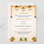 Upanayanam Ceremony Invitation Kaart, Thread Invit Kaart (Voorkant)