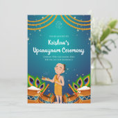 Upanayanam uitnodiging Draad Ceremonie uitnodiging (Staand voorkant)