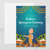 Upanayanam uitnodiging Draad Ceremonie uitnodiging (Voorkant / Achterkant)
