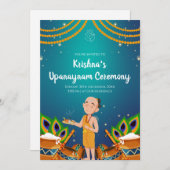 Upanayanam uitnodiging Thread Ceremony uitnodiging (Voorkant / Achterkant)