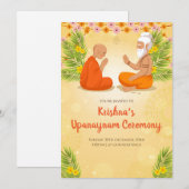 Upanayanam uitnodigingen & Draad Ceremonie uitnodi (Voorkant / Achterkant)