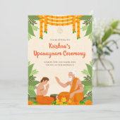 Upanayanam uitnodigingen Thread Ceremony uitnodigi (Staand voorkant)