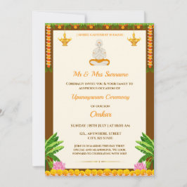 Upanayanm Uitnodiging Kaart, Sacred Thread Ceremon