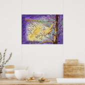 Upanishad citeert "twee vogels" kleurpotloodkunst poster (Keuken)