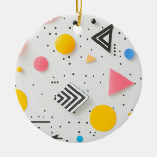 Upbeat achtergrond van vormen en strepen keramisch ornament