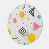 Upbeat achtergrond van vormen en strepen keramisch ornament (Links)