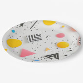 Upbeat achtergrond van vormen en strepen papieren bordje (Gekanteld)