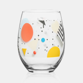 Upbeat achtergrond van vormen en strepen wijnglas zonder voet