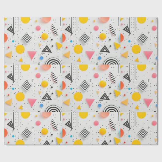 Upbeat background of shapes and stripes cadeaupapier (Vlak)