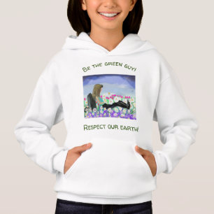Upbeat Daisy Girl in Natuur Sweatshirt voor Meisje